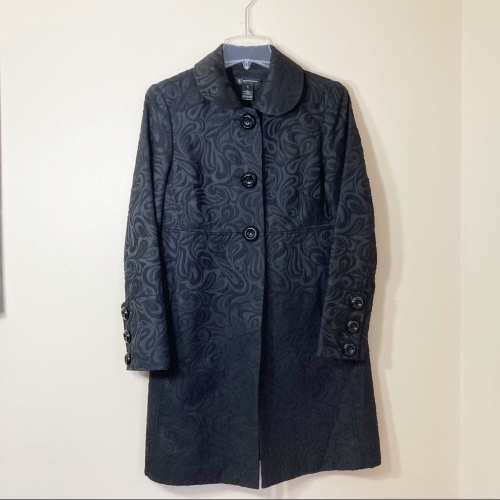 INC Women’s patterned black pea coat size S!